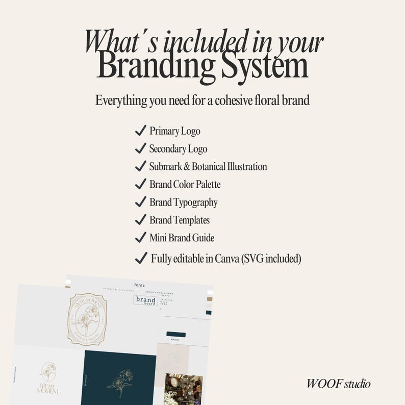French Floral Logo floral branding florist branding floral logo design fleur Logo French Logo floral botanical logo kit