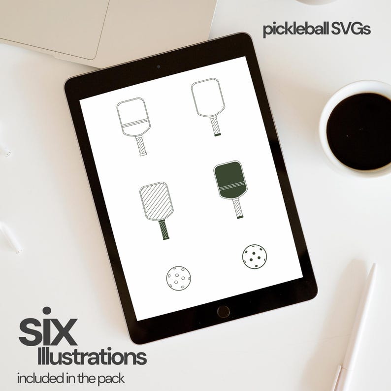 Pickleball SVG & PNG Illustrations  | Retro trendy Pickleballer Paddle Art Collection, clipart, Canva Bundle, Cut Files Cricut Pickle Ball 

collection
pickleball
illustration
cute