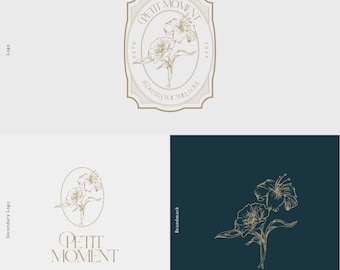 Florist Logo Branding Kit | Floral Studio Logo Design | Premade Botanical Logo Template Interior Design Branding Brand Kit Flower Shop Logo