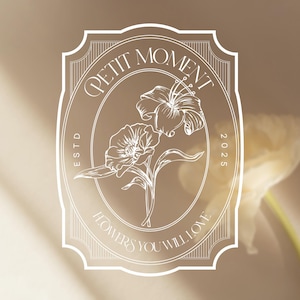 French Floral Logo floral branding florist branding floral logo handdrawn logo fleur French Logo floral botanical logo kit hand drawn logo