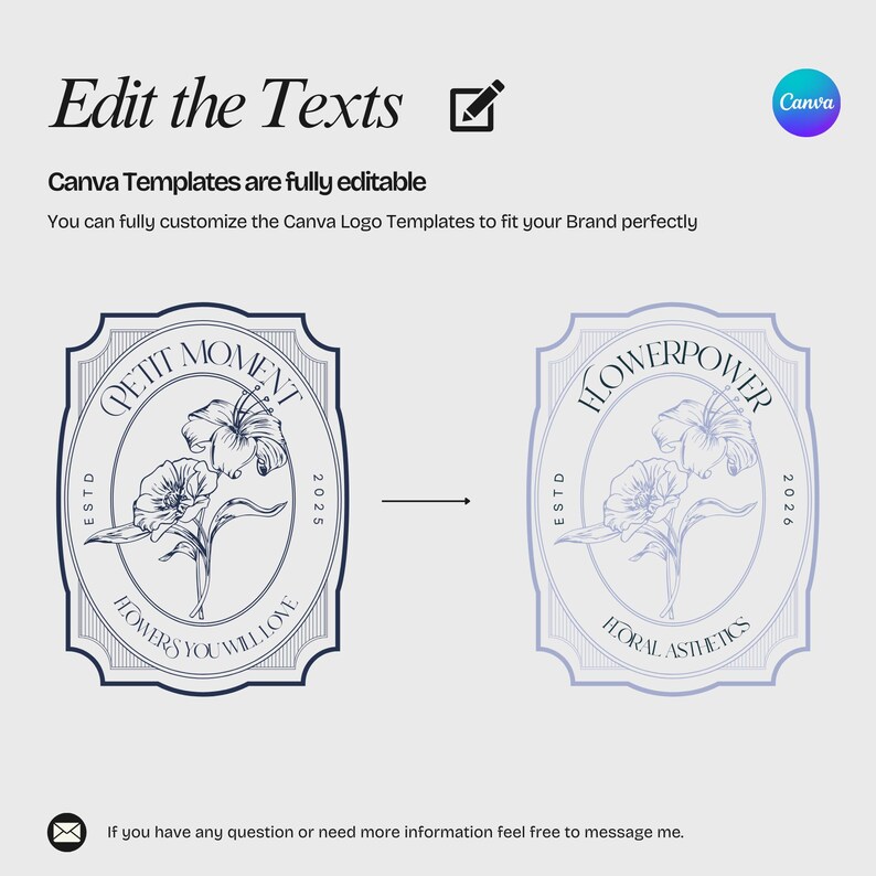 🌸 Hand Drawn Logo Florist Branding Kit | Botanical Logo Template | Premade Logo Design | Canva Editable Floral Brand Kit 🌸

Give your floral studio or interior design business a cohesive and elegant identity with this professionally designed Floral Branding Kit. Whether you’re launching a flower shop, wedding florist service, or botanical studio, this pack includes everything you need to create a polished, consistent brand look.