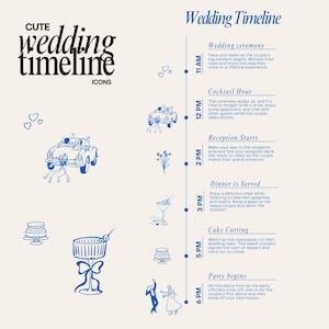 Wedding Timeline Illustration Bundle Set 18 Hand Drawn SVG PNG JPG Icon Black Clipart scribble Weddings invite Line Art Icons wavy frame svg