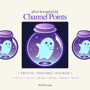Ghost Twitch Channel Point Icon, Sub Badge Loyalty Reward Magical Jar Discord Streaming Assets Gaming Emoji Sticker Pink Emote Stream Redeem