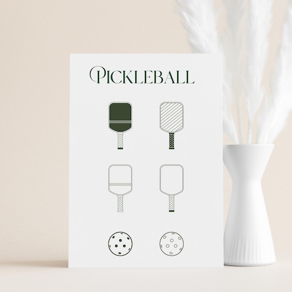 Retro Pickleball Paddle Art | SVG PNG Clipart Bundle (Digital Download)