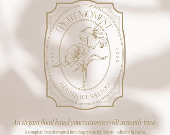 handdrawn logo French Floral Logo floral branding florist branding floral logo fleur Logo French Logo floral botanical logo hand drawn