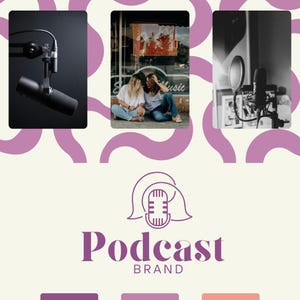 Podcast Logo Design DIY Podcast Launch Branding Template Editable Logo & Cover Art Canva Podcast Kit Social Media Graphics Podcast Logo