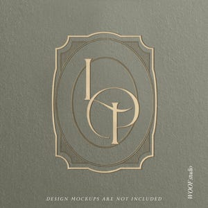 Plantilla de monograma de boda con logotipo de inicial de pareja, logotipo de letra imprimible, logotipo de boda elegante con inicial de pareja personalizada, monograma único editable