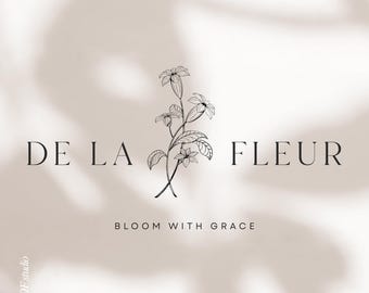 Florist Logo Branding Kit | Floral Studio Logo Design | Premade Botanical Logo Template Interior Design Branding Brand Kit Flower Shop Logo