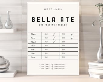 Lista de verificación de alimentación para perros Registro de alimentos para perros / Lista de verificación del horario de cachorros (PDF) horario de alimentación de mascotas