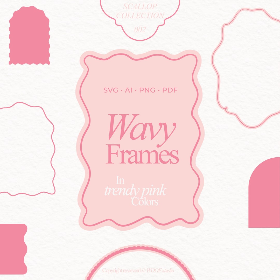 Wavy Frame Set Scalloped Oval Frame Scallop Border SVG Scalloped Svg ...