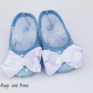 Ella Girl Shoes Blue Princess Shoes Sparkle Mary Jane Baby Toddler Girl Shoes Princess Dress up Party Shoes Costume Shoes image 1