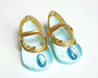 Arabian Princess Shoes, Turquoise Baby Shoes, Baby Dress up Shoes, Princess Birthday Party, Baby Girl Shoes, Arabian Princess Birthday