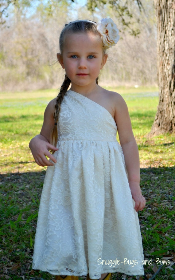 Ivory Lace Dress White Lace Dress One Shoulder Dress Etsy