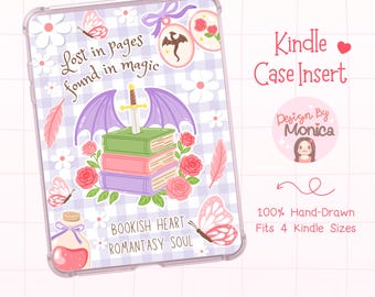 Romantasy Kindle Case Insert, Book Lover Design (Digital Download)