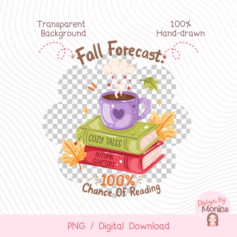 Bookish Fall PNG Bundle, Funny Book Quotes Clipart, Cozy Autumn Reader Stickers, Book Lover Stickers, Fall Reading PNG image 4