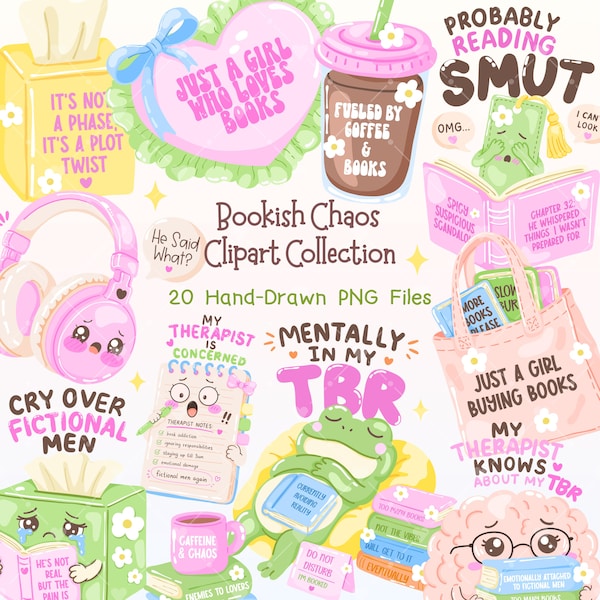 Leesgrage png-bundel, grappige boekcitaten clipart, stickers boekenliefhebber, leuke lezersublimatie, lezercadeau