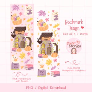 Halloween Bookmark Design PNG, Cute Reading Ghost Bookmark, Printable Bookish Ghost Gift, Book Lover Gift, Spooky Fall Bookmark for Readers