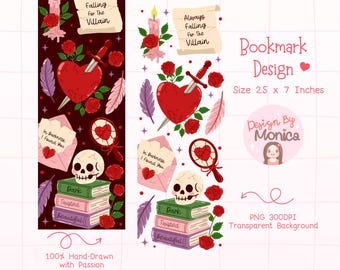 Dark Academia Bookmark PNG: Fantasy Bookish Design (Printable Digital Download)