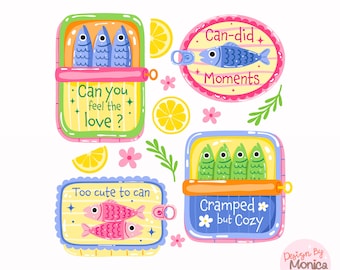 Sardinendose Sommer Clipart PNG, Amalfiküste Stil (digitaler Download)