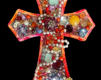 Handmade Jeweled Cross