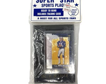 Vintage Drew Bledsoe New England Patriots Super Star Sports Plaque Sealed