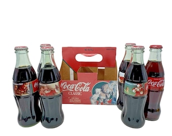 Coca-Cola Classic Christmas 1995 Ed. Coke Bottles Santa 6-Pack 8 fl.oz. Full '12