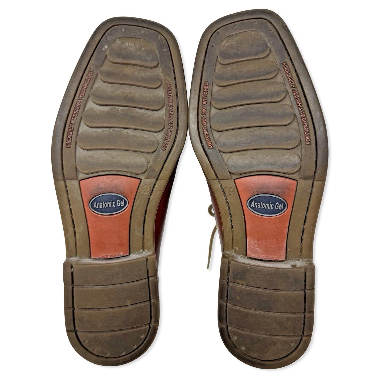 Sandro Moscoloni Vineyard Tan Leather Oxfords Mens 8D Anatomic Gel Brazil 4048 Oxford Solid Dress Sandro Moscoloni Shoes for Men for sale  main image 4