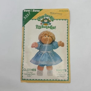 See & Sew Butterick 5357 Cabbage Patch Kids Clothes Sewing Pattern 1985