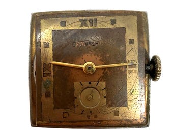 Vintage Crawford Art Deco Wrist Watch Case No Crystal Untested Parts Repair