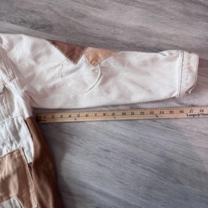 Urban Outfitters BDG Adult/Women’s Patchwork White Denim Jean Jacket L image 9
