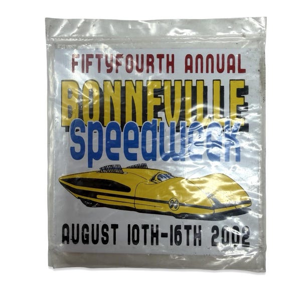 2002 Bonneville Speedweek Land Speed Racing Souvenir Card – Yellow Streamliner Memorabilia