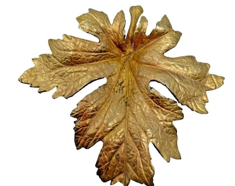 Porte-objets vintage en métal moulé feuille d'érable réaliste 3,25 po.