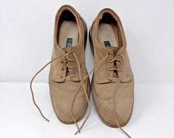 Vintage Rockport Herren Braun Leder FreizeitschuheVibram Komfort Gehen Mängel