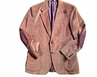 Vintage Cambridge Classics Corduroy Sport Coat Blazer Brown Elbow Patch Japan