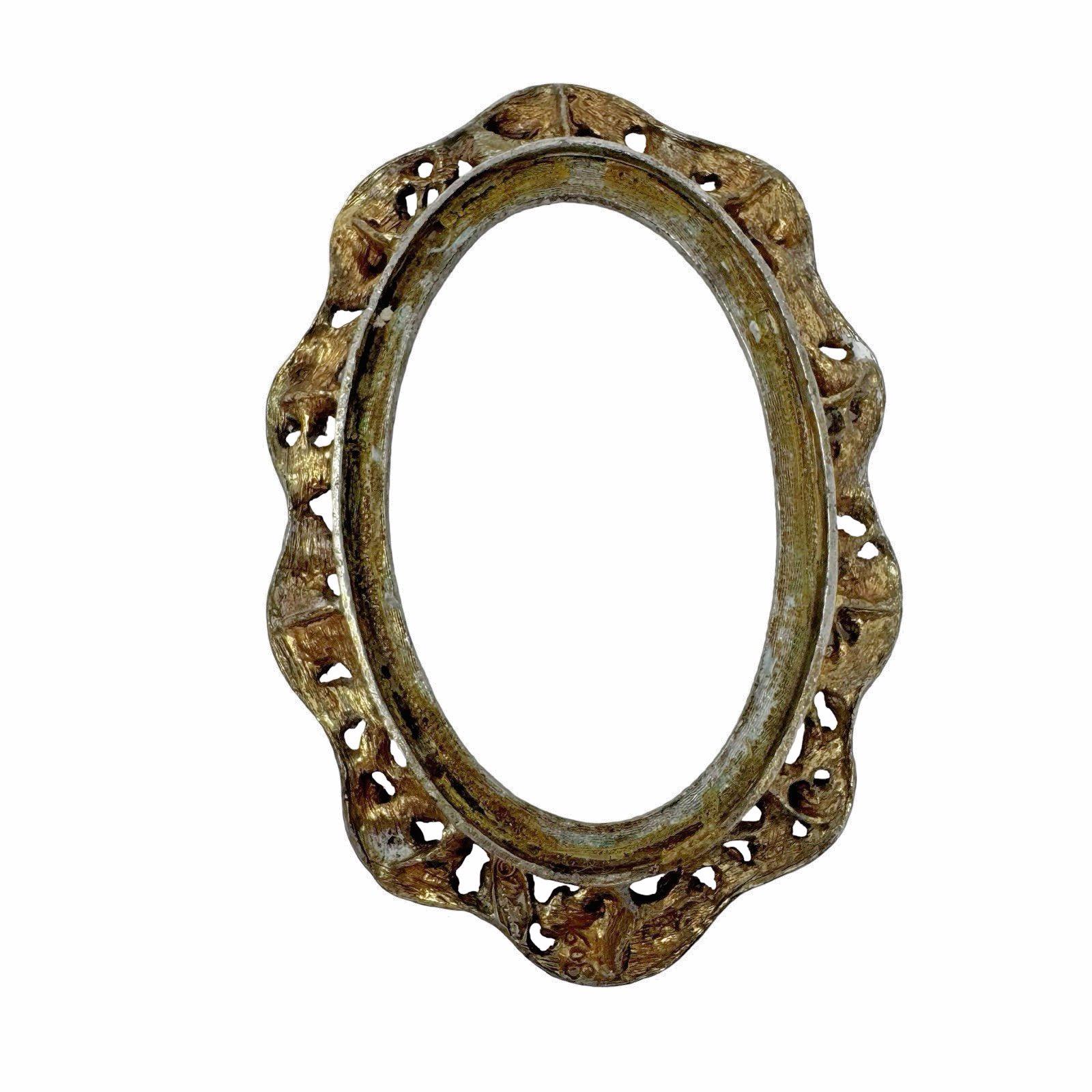 Vintage Matson 608 Ornate Gold Tone Oval Picture Frame Roses