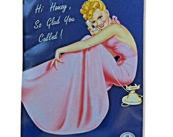 Vintage Bell Telephones Tin Sign: 1993 British Pin-Up Art