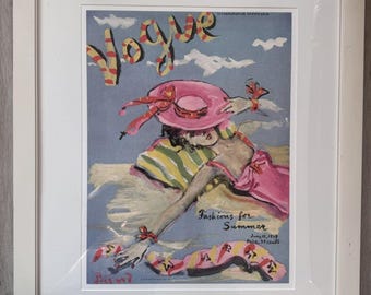 Framed Vintage Vogue Magazine &#39;Fashions for Summer&quot; June 15, 1939 Cover 27x33&quot;