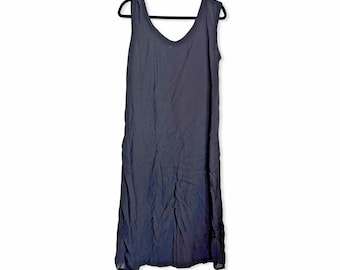 Black Sleeveless Maxi Dress Sheer Lightweight Slip Nightgown Womens L
