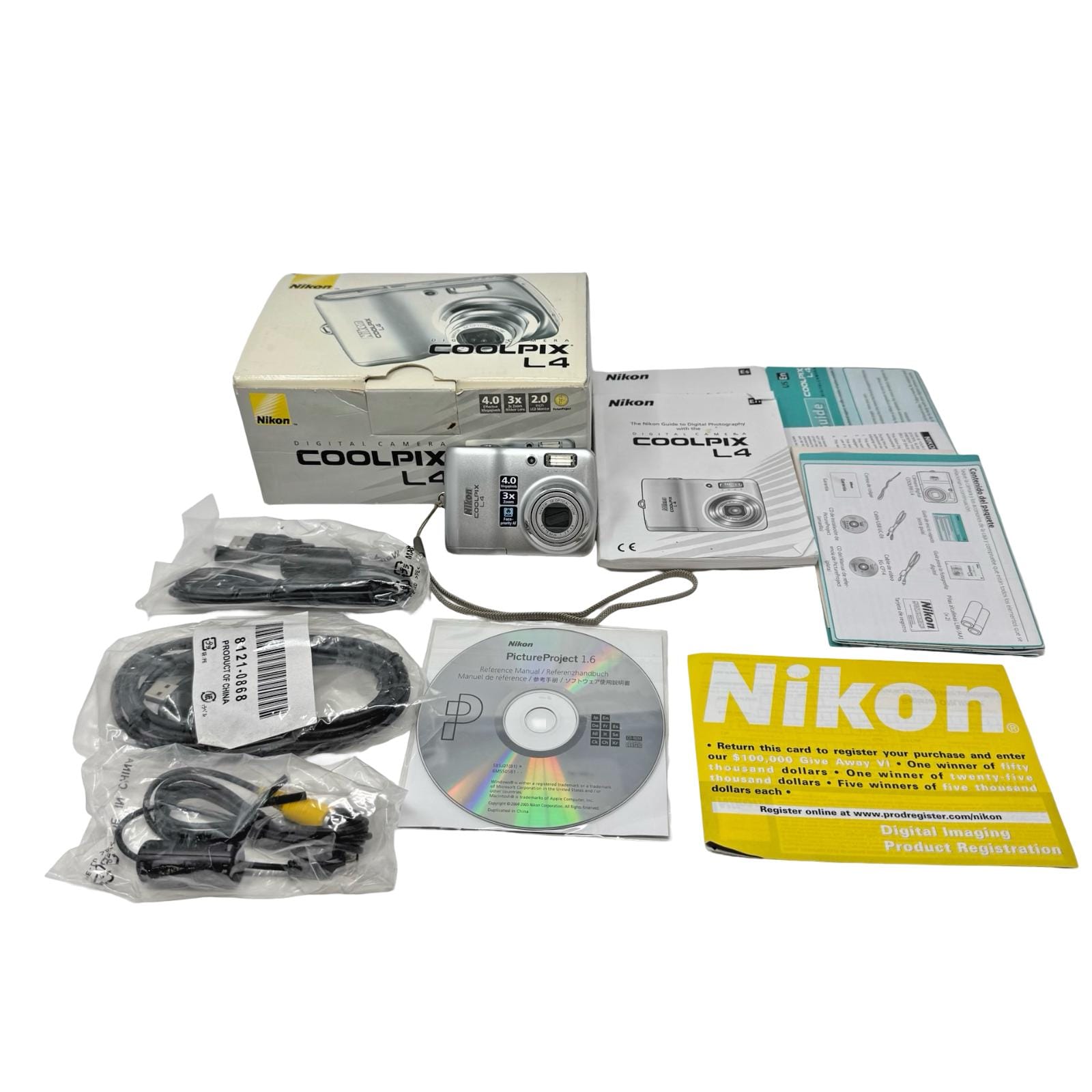 Nikon Coolpix L4 4.0MP Compact Digital Camera Silver Digi Cam