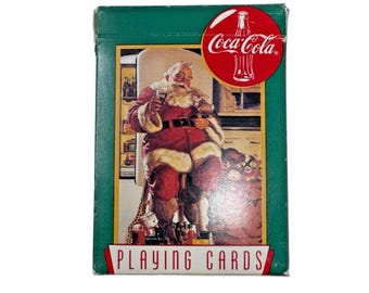 Vintage 1995 Coca Cola Coke Santa Claus Christmas Playing Cards Made in USA