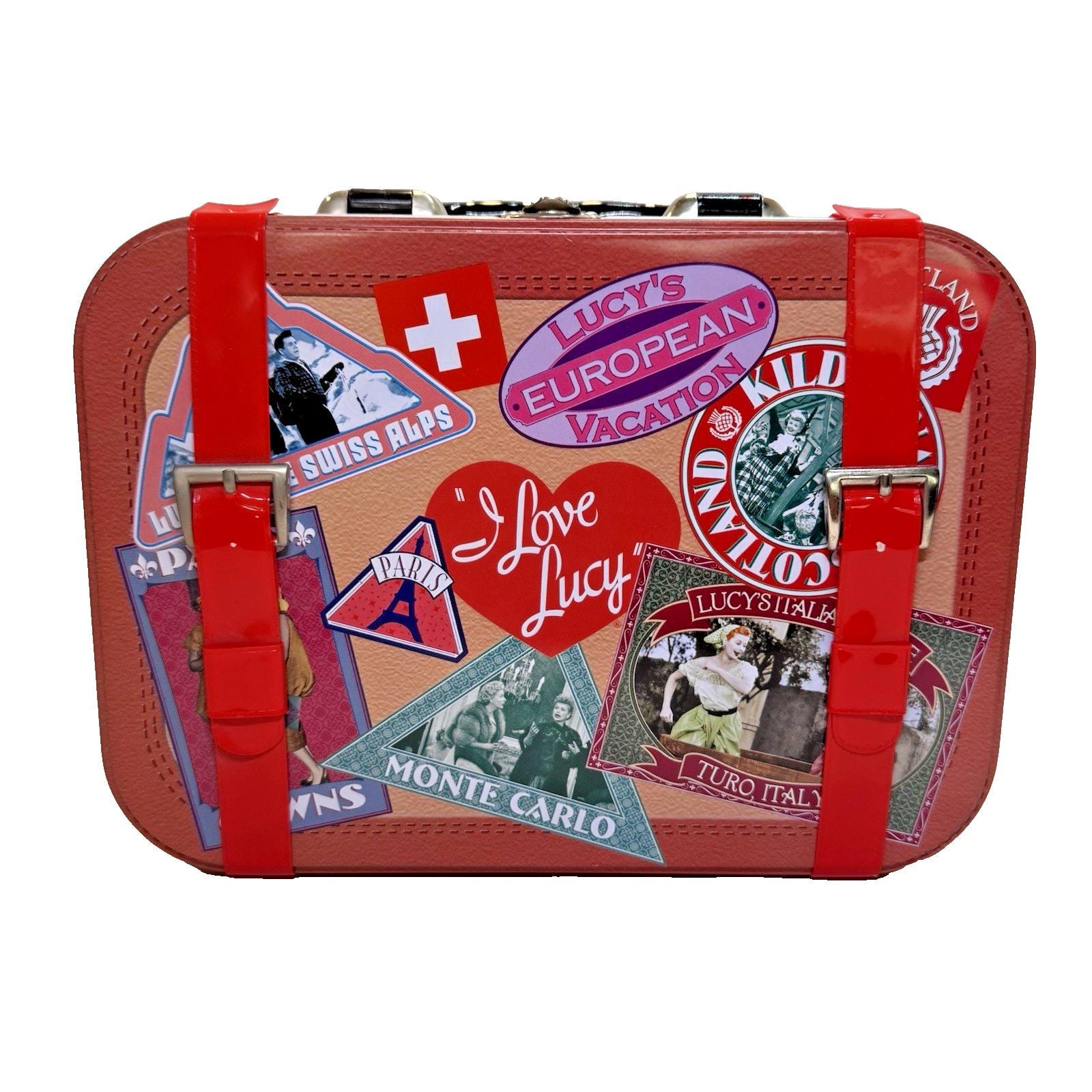 Vintage I Love Lucy Collector’s Metal Lunch Box Tin European Vacation Vandor EUC