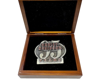 1997 Harley-Davidson 95th Anniversary Belt Buckle with Box Limited Edition EUC
