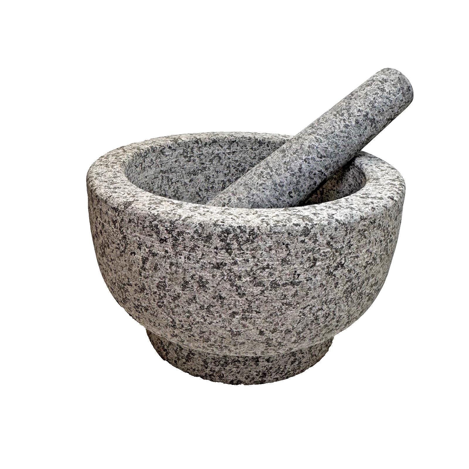 Vintage Large Granite Mortar & Pestle Set 7" Wide 9 lbs 5.0 oz EUC