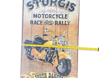 Sturgis Motorcycle Race & Rally Wooden Sign South Dakota Large