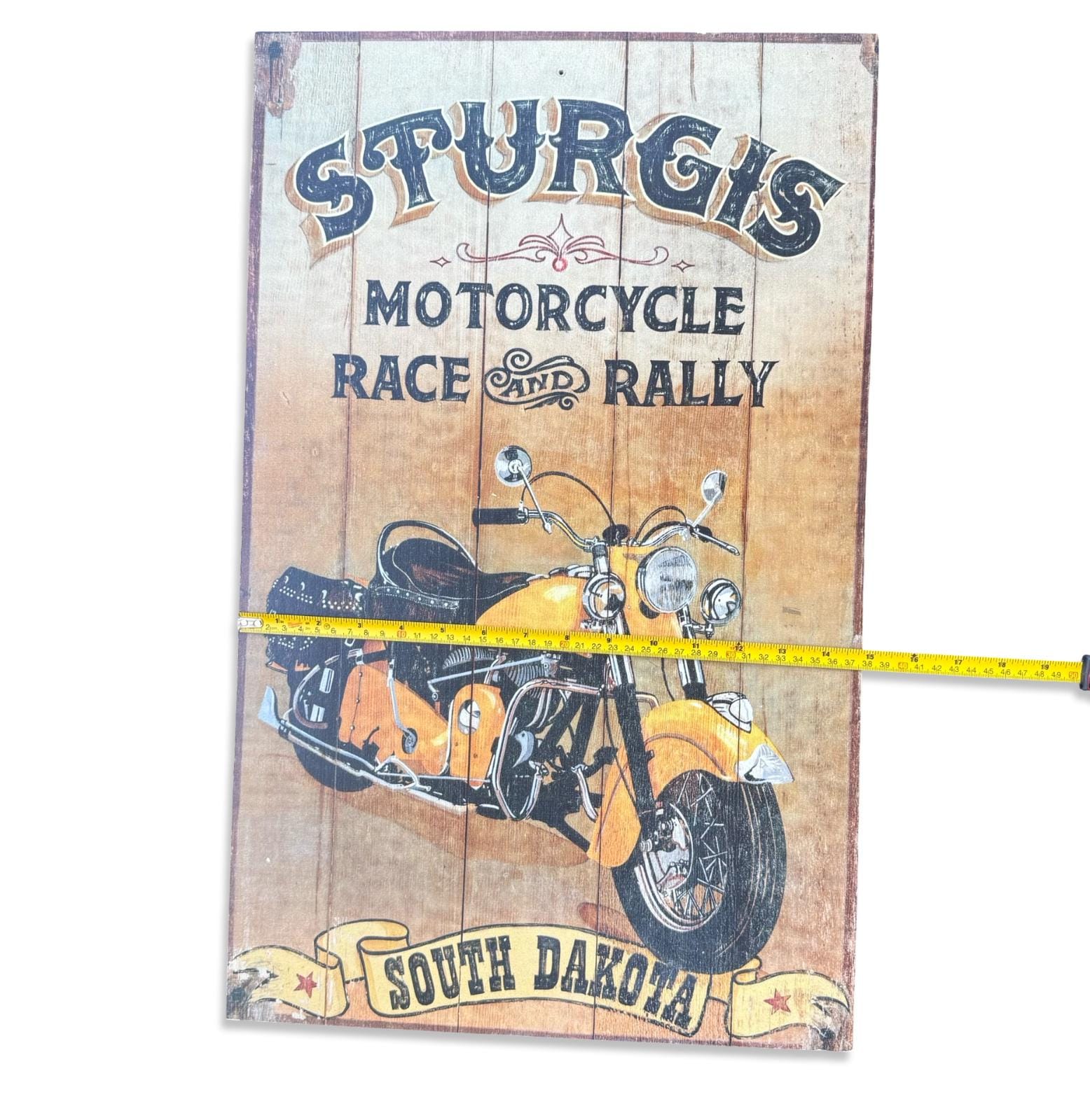 Sturgis Motorcycle Race & Rally Wooden Sign South Dakota Large 