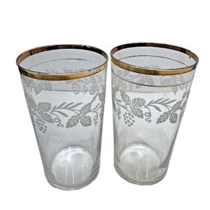 Bartlett Collins Decoration 806, lot de 2 verres à jus transparents bordeaux raisin **