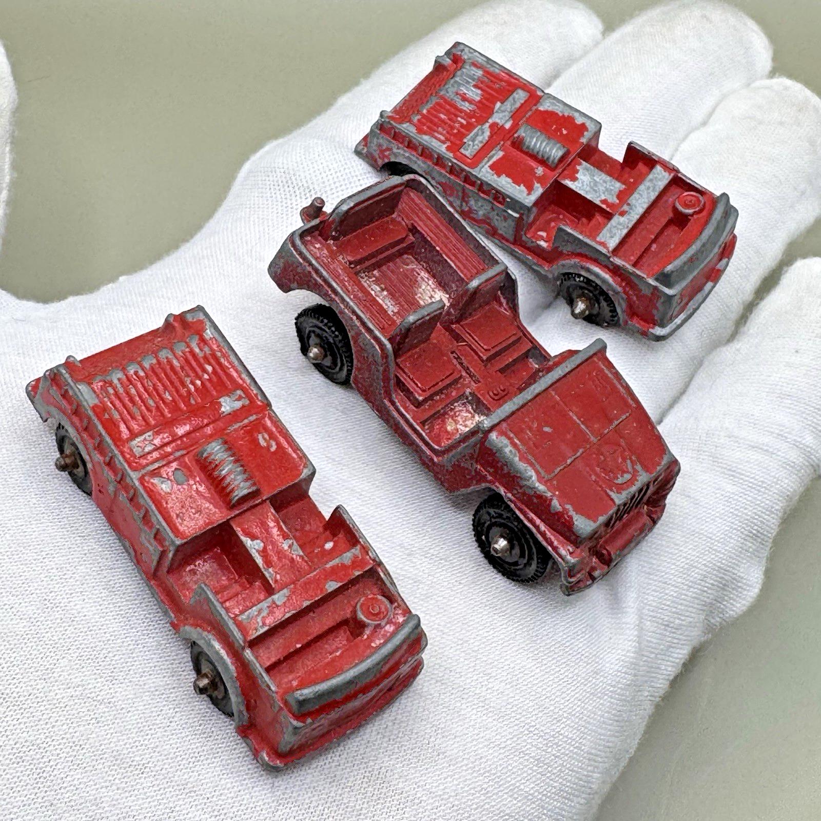 Vintage 1960s Midgetoy Firetruck Tootsie Red Jeep Diecast Toy Cars