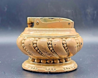 Rare Vintage Beautiful Ronson Crown Silver Plated Table Lighter - Nice Color