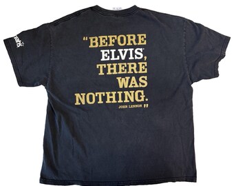 Vintage Elvis Lennon T-Shirt - Schwarz beidseitig XL