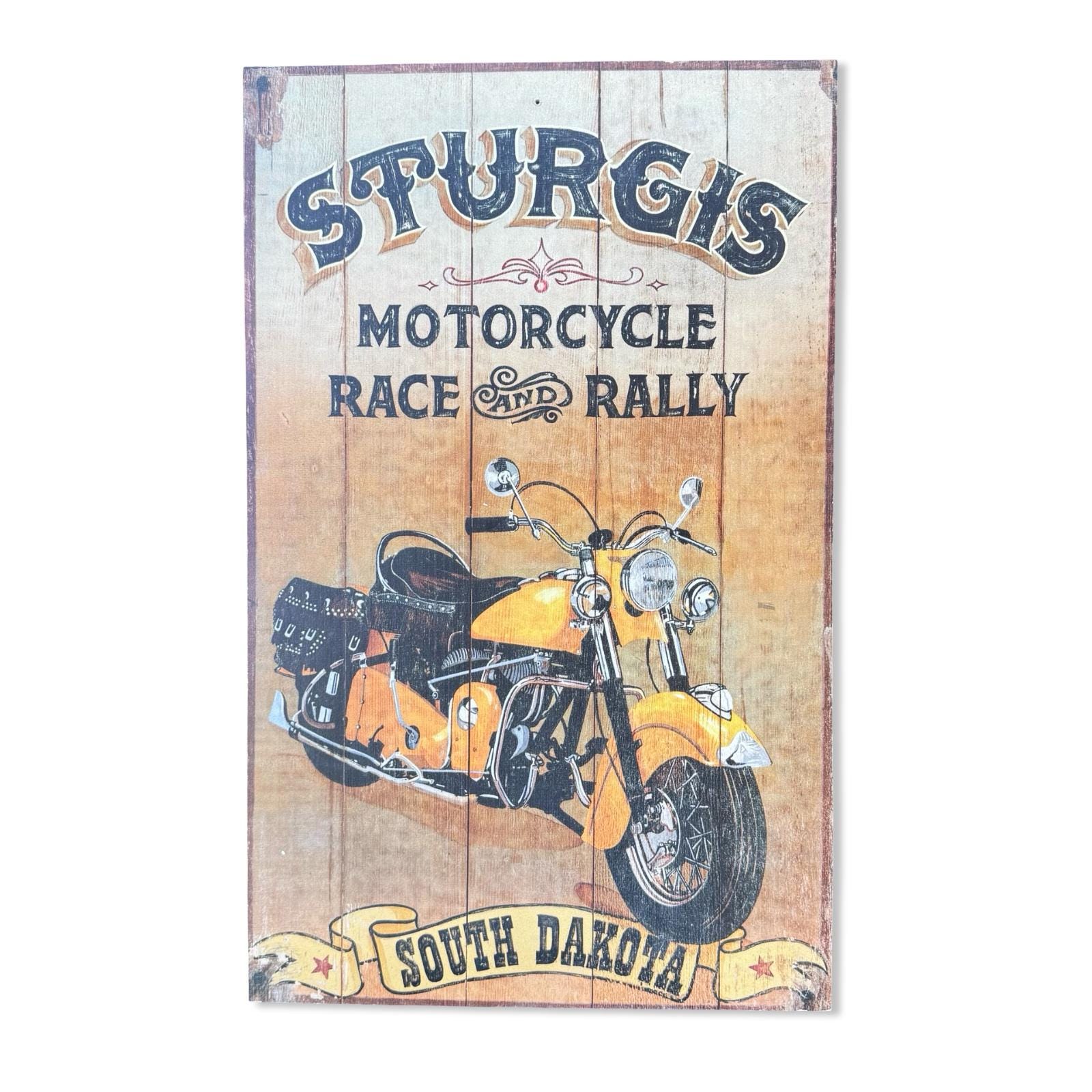 Sturgis Motorcycle Race & Rally Wooden Sign South Dakota Large
